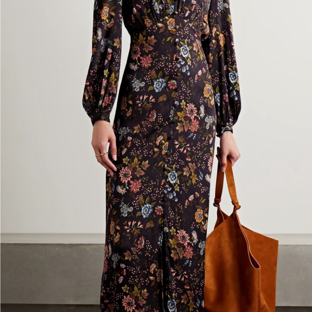 Veronica Beard Multicolor Floral Long Sleeve Dress